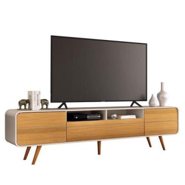 Imagem de Rack Bancada Época 2.2 para TV até 85 - HB Móveis, Off White/Cinamomo