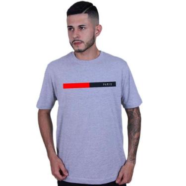 Imagem de Camiseta Unissex Algodão Paris França - LAFRE, Cinza, G
