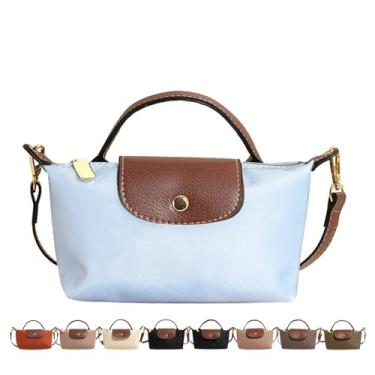 Imagem de Mini bolsa transversal moderna, bolsas de mão com alça ajustável para mulheres, bolsa de ombro feminina, Azul claro, 9.41 inches x 3.9 inches x 2.34 inches