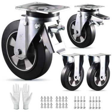 Imagem de Conjunto de rodízios VM VIMA Super Heavy Duty 200 mm com fechadura de 