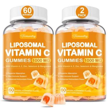 Imagem de Gomas de vitamina C Tcemundry 1000 mg lipossomais com zinco e sabuguei