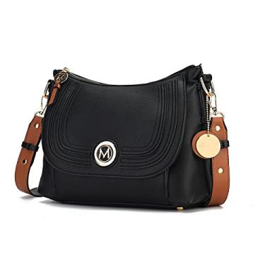 Imagem de MKF Collection Bolsa tiracolo feminina, bolsa de ombro feminina grande bolsa mensageiro por Mia K, Maggie Black Cognac, Small