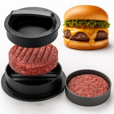 Imagem de Forma para Moldar Hambúrguer 3 em 1 – Prensa Profissional Antiaderente para Hambúrguer Recheado, Tradicional e Mini