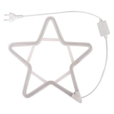 Imagem de Estrela Neon Led Branco Frio Enfeite De Natal Pendente - ZEIN