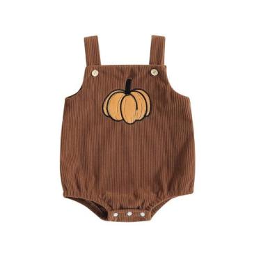Imagem de Roupas de bebê JLKGICF Halloween Romper Pumpkin Knitted 0-3M
