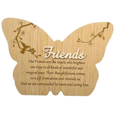 Imagem de UNIDECO Decoração de parede de borboleta de madeira – presentes temáticos de amigos de 22 cm – decoração de pendurar em forma de borboletas – aniversário de amizade de madeira – citação divertida de cozinha para casa – Special Far Away Best