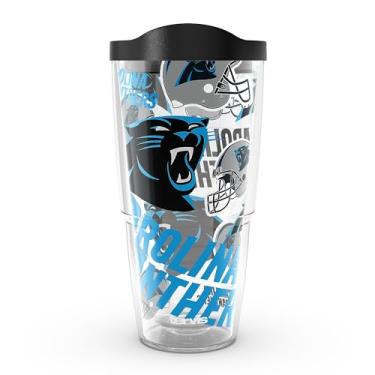 Imagem de Tervis NFL Carolina Panthers - Copo de viagem com isolamento térmico de parede dupla feito nos EUA mantém as bebidas frias e quentes, 680 g,