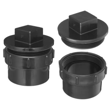 Imagem de Pangda 2 peças de adaptador de limpeza ABS de 7,6 cm com plugue, Spg x Cleanout, conexão de solvente de encaixe Dwv, resistente, resistente à corrosão para sistemas de esgoto, resíduos e ventilação