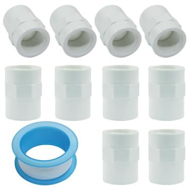 Imagem de PHITUODA Pacote com 10 acessórios de acoplamento de PVC de 1/2 polegada, conector adaptador de encaixe de tubo de PVC fêmea branca, soquete fêmea de programação de 40 para encanamento/empreiteiros