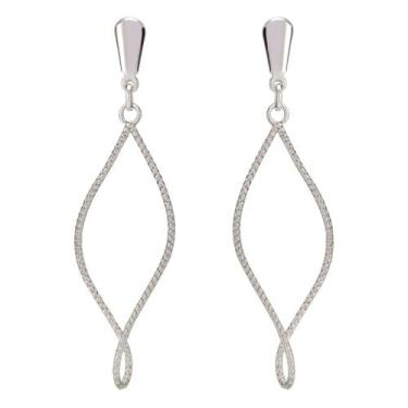 Imagem de Brinco Torcido Jateado Trabalhado P Banhado Prata 925 - Papillon Semi 