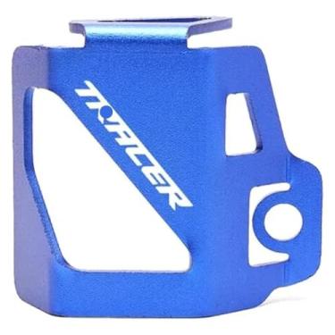 Imagem de Tampa do reservatório de fluido de freio dianteiro traseiro compatível com Tracer 900 7 700 GT 7gt 900gt 700gt 7/gt Tracer MT09 MT07 (protetor de tampa traseira-azul)