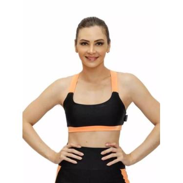 Imagem de Top Preto e Laranja Cirre - Labrun Sports