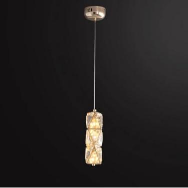 Imagem de Mini lustre de cristal luzes pendentes ilha bar moderno luminária V-intage ouro LED tira longa linear teto pendurado lâmpada para cozinha sala jantar quarto corredor banheiro luz de teto