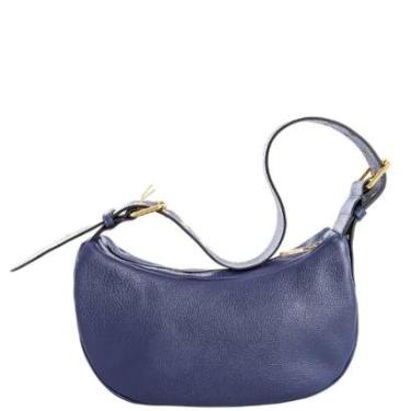 Imagem de Bolsa Shoulder Leopoldine Azul Marinho em Couro Legítimo com Alça em Fivela-Feminino