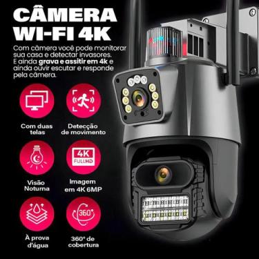 Imagem de Camera Dupla Com Sirene 4k Camera Ip Camera Wireless Camera De Seguran