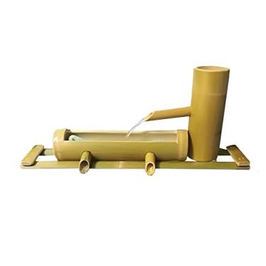 Imagem de Kit de fonte de bambu, fonte de água com bomba, ornamentos de água corrente, fonte de bambu natural com bambu suave e anti-rachaduras