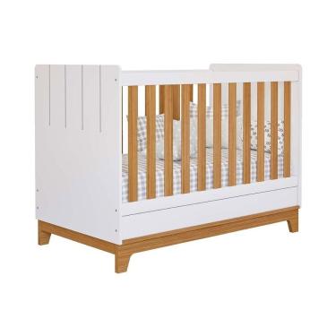 Imagem de Berço Infantil Biscoito 2 Em 1 Branco-nature - Permóbili Baby