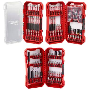Imagem de Kit de Brocas 100 Peças com Chave de Fenda de Aço e Estojo, MILWAUKEE 48 32 4083, Vermelho
