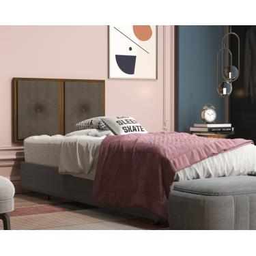 Imagem de Painel Cabeceira Box Solteiro 0,90 Madeira Suede Marrom - Comprar Moveis em Casa