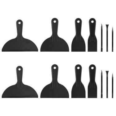 Imagem de 14pc Massa Vidraceiro Espátulas de Plástico Kit, 8 Flexíveis Massa Raspadores e 6 Detalhes Raspadores Espátula Parede Preta Acessórios para Reparo Preencher Reboco Pintura