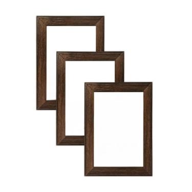 Imagem de Kit Com 3 Porta-Retratos A5 15x21cm | Com Vidro | Molduras Para Fotos | DecoraçãO Para Quarto E Sala(Tabaco)