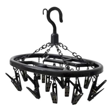 Imagem de Mini Varal Redondo Giratorio com 16 Prendedores Resistente na Cor Preto,