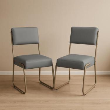 Imagem de Kit 2 Cadeiras Florida Corano Sala Escritorio Pes Reforçado - Dcazza, 