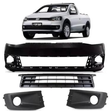 Imagem de Kit Parachoque Dianteiro Saveiro G6 2013 14 15 16 Preto Liso - DFEB, B