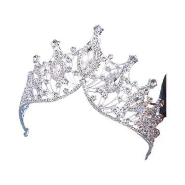 Imagem de 1pc noiva strass coroa tiara barroco atmosfera de luxo liga coroa fest