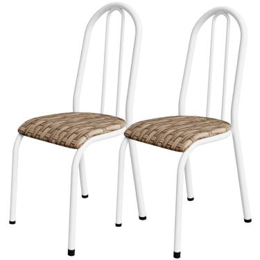 Imagem de Kit 02 Cadeiras Tubular America 056 Branco Assento Rattan Artef