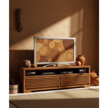 Imagem de Rack 1,60 X 55 X 50 - 02 Gavetão - Madeira Maciça - Móveis De Gramado - Castanho