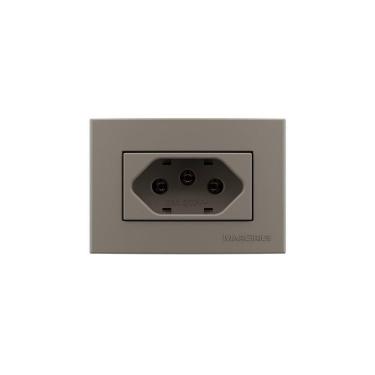 Imagem de Placa Para Móveis 65x45 Com Tomada Margirius Sleek Colors 2p+t 20a Argila Argila