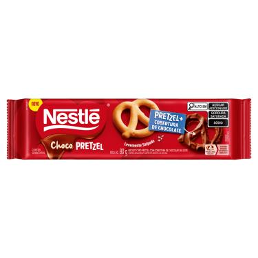 Imagem de Biscoito Cobertura Chocolate ao Leite Nestlé Choco Pretzel 80g