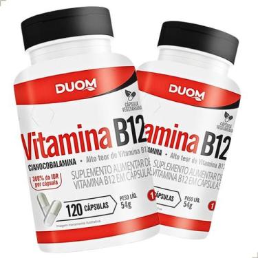 Imagem de Kit 2 Vitamina B12 Cianocobalamina 240 Cáps Concentrado Natural Sem Sa