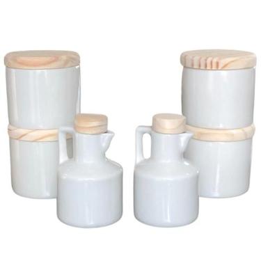 Imagem de Kit de Temperos com 4 Porta Condimentos e 2 Galheteiros para Azeite e 