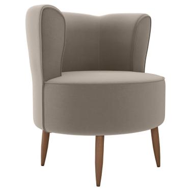 Imagem de Poltrona Decorativa Pes Palito Savana Veludo Milani Store Marrom Claro