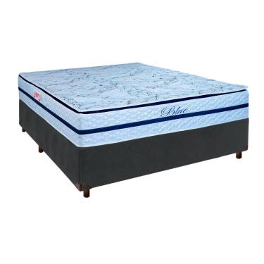 Imagem de Cama Box + Colchão Casal Molas Ensacadas Blue Paropas