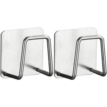 Imagem de Suporte para Esponja de Cozinha em Aço Inox, Conjunto com 4 Ganchos Prateados, 5x3x5cm, Organizador de Pia para Bucha e Esponja (2)