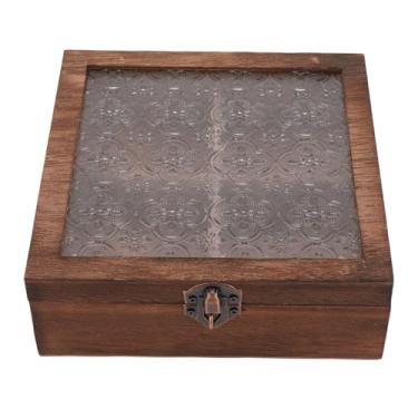 Imagem de Tnfeeon Vitrine de Joias, Design Floral Vintage, Armazenamento que Economiza Espaço, Construção Resistente Em Madeira e Vidro, Perfeita para Penteadeira, Quarto ou Banheiro