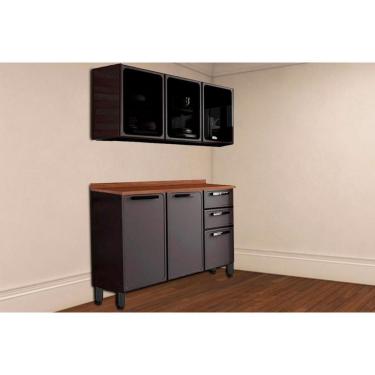 Imagem de Cozinha Modulada Bertolini Estilo 2 Peças (1aéreo+1balcão) C2p13 Cinza-grafite-bertolini