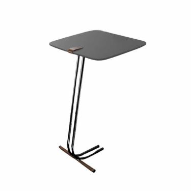 Imagem de Mesa De Apoio Bandeja Concreto Base Preta