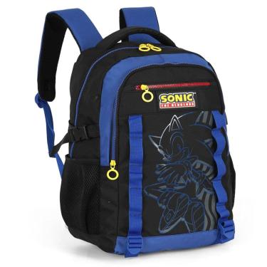 Imagem de Mochila Sonic Azul Costas Juvenil Escolar Up4you Menino