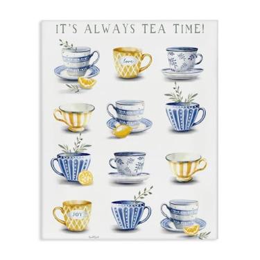 Imagem de Stupell Industries Arte de parede em tela It's Always Tea Time, design de Elizabeth Tyndall, 76 x 61 cm