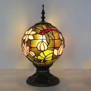 Imagem de Luminária de mesa contemporânea em formato de bola, com LED, estilo vintage americano, perfeita para decoração de sala de estar, quarto, escritório, casa de campo ou hotel (Estilo 2)