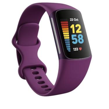 Imagem de PANDA BOBO Pulseiras de substituição para Fitbit Charge 5 e Charge 6 – Pulseiras esportivas de silicone macio para homens e mulheres – tamanhos pequenos e grandes – várias cores (roxo, grande)
