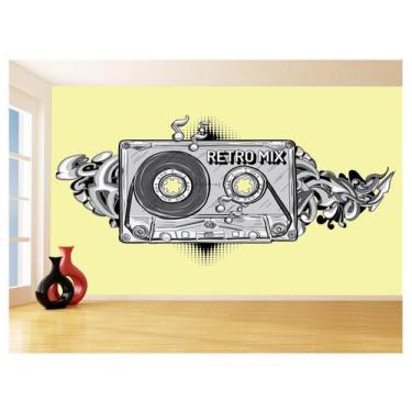 Imagem de Papel De Parede 3D Musica Fita Retrô Mix Tape 3,5M Mus38 - Você Decora