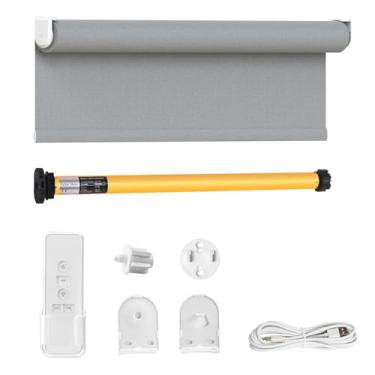 Imagem de Kit de conversão de persiana motorizada — Atualização com controle remoto para persianas rolo/zebra/romanas, serve para tubos de 38 mm, elevação de 5,4 kg, motor de cobre silencioso, recarregável por