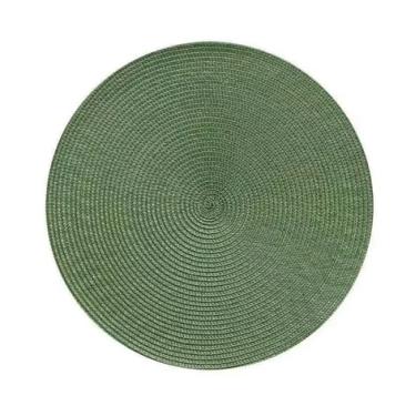 Imagem de Jogo Americano Redondo Sousplat de Mesa 38cm - Kit 4 ou 6 Peças para Jantar, Mesa Posta e Cozinha(Verde Militar,6)