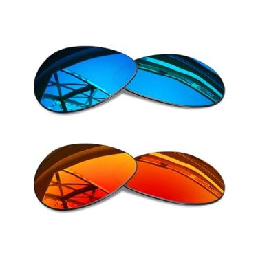 Imagem de SmartVLT Lentes de substituição masculinas Ice Blue & Fire Red para óculos de sol Oakley Dispatch 2 OO9150