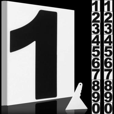 Imagem de Adesivos numéricos de vinil Outus 6" à prova d'água, 2 conjuntos preto